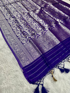 ✨ Banarasi Jacquard Gap Buti HO Silk 3-Piece Unstitched Dress Material MSS14