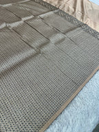STF47 – Regal Pitch Dupion Saree with Silver-Black Antique Zari Weaving