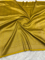 Lemon Yellow Banarasi Dupion Silk Saree with Embossed Antique Zari Weaving & Rich Antique Zari Pallu | STF82