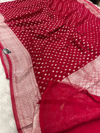 Banarsi Pure Natural Georgette Almond Buti  Design VSG06