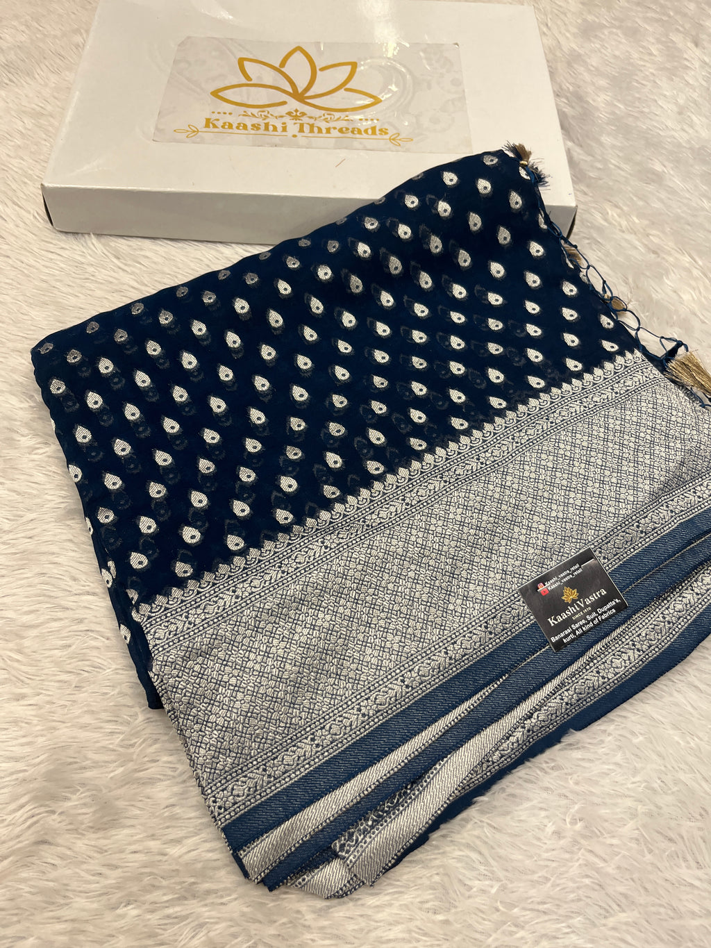 Banarsi Pure Natural Georgette Almond Buti  Design VSG06