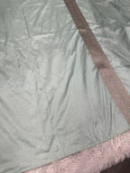 Sea green Banarasi Dupion Silk Saree with Embossed Antique Zari Weaving & Rich Antique Zari Pallu | STF75