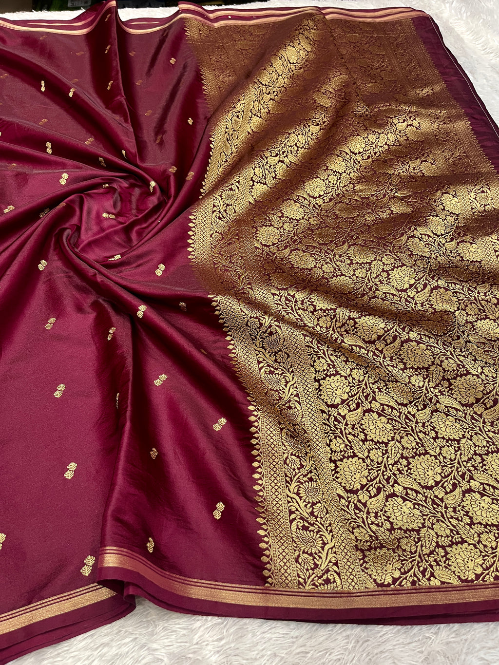 Fancy Tussar Silk Woven Buti Design Saree TS051