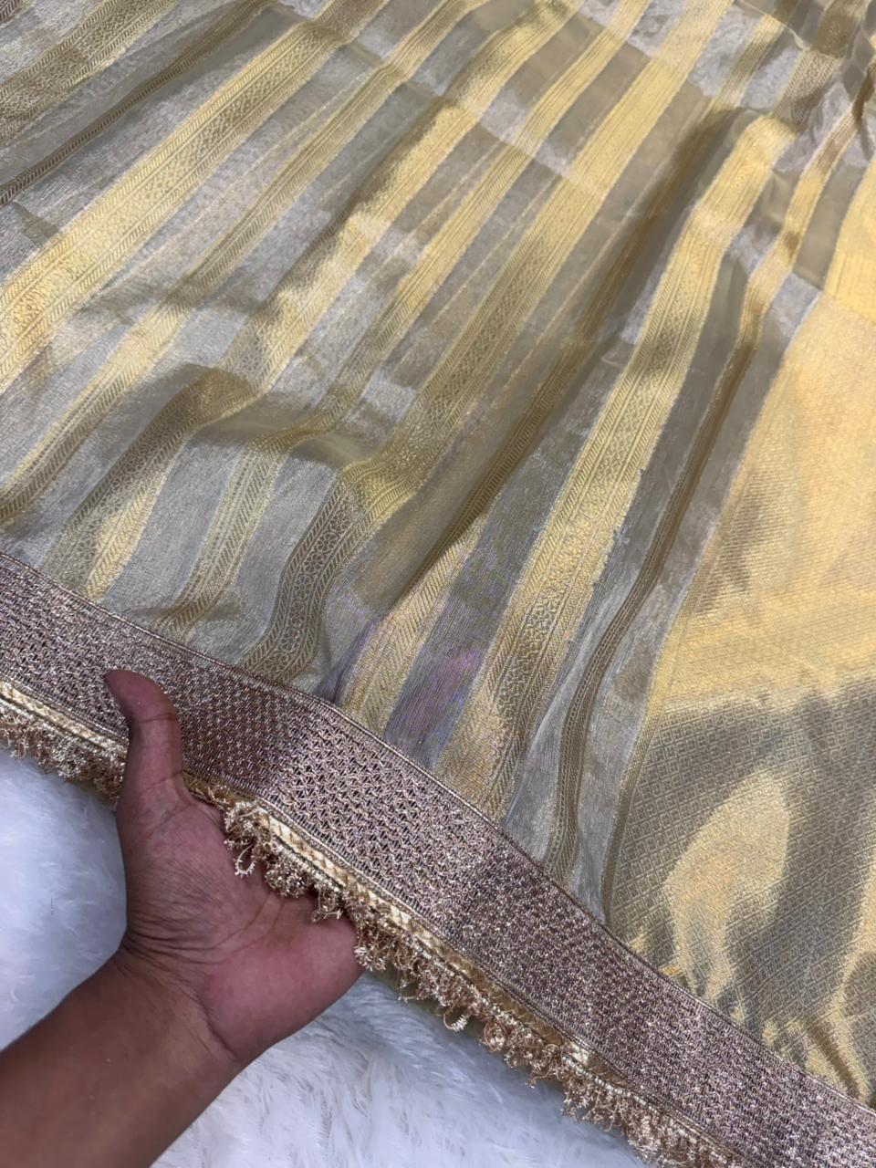 Maharani Tissue silk in Lining Design banarsi Patch Work Saree TSN02