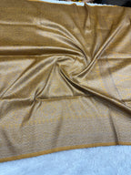 Mustard Yeallow Banarasi Dupion Silk Saree with Embossed Antique Zari Weaving & Rich Antique Zari Pallu | STF73