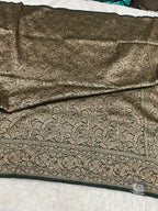 Green  Banarasi Dupion Silk Saree with Embossed Antique Zari Weaving & Rich Antique Zari Pallu | STF110