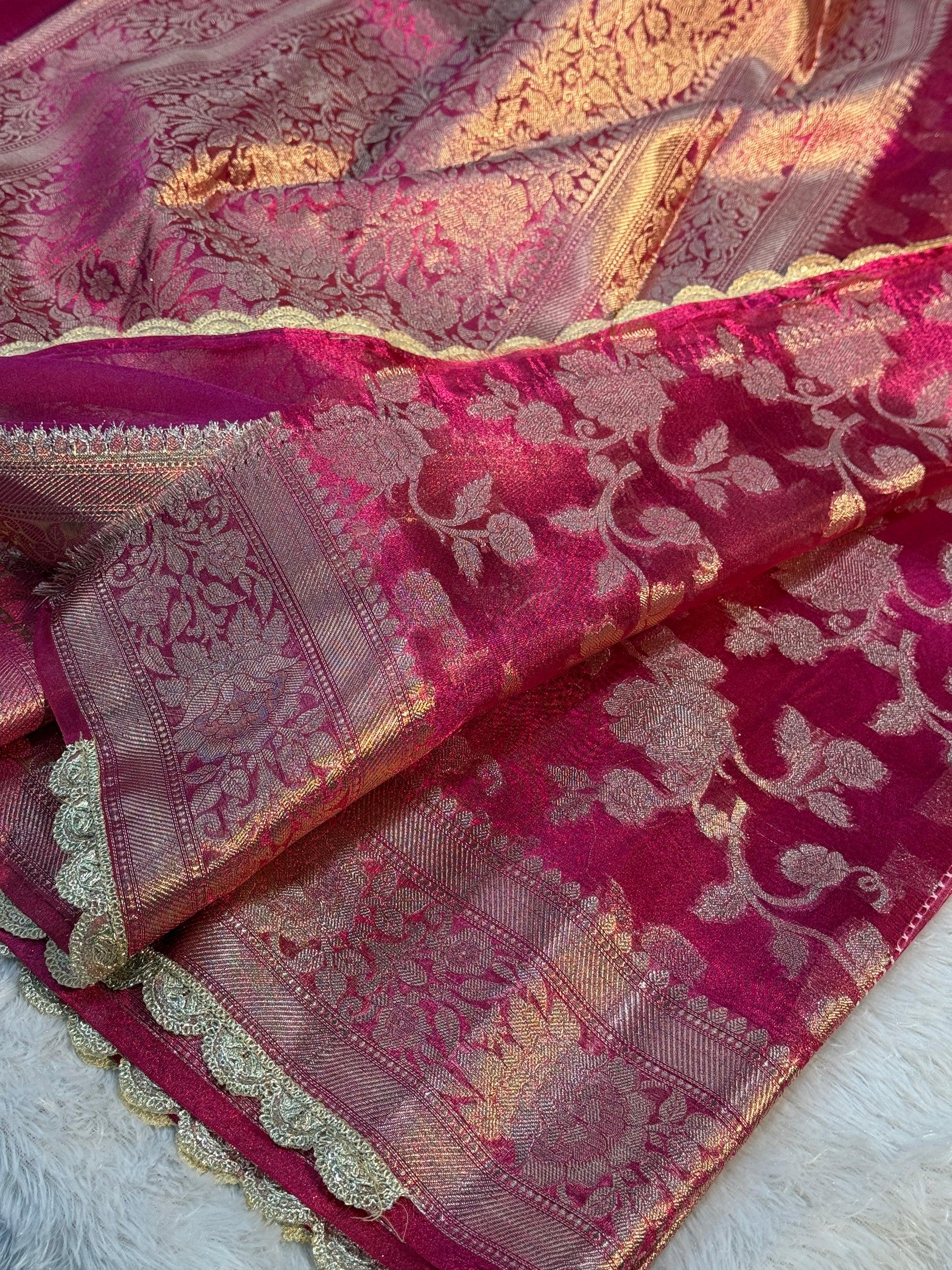 Patch Work Tissue Silk Saree Ts33