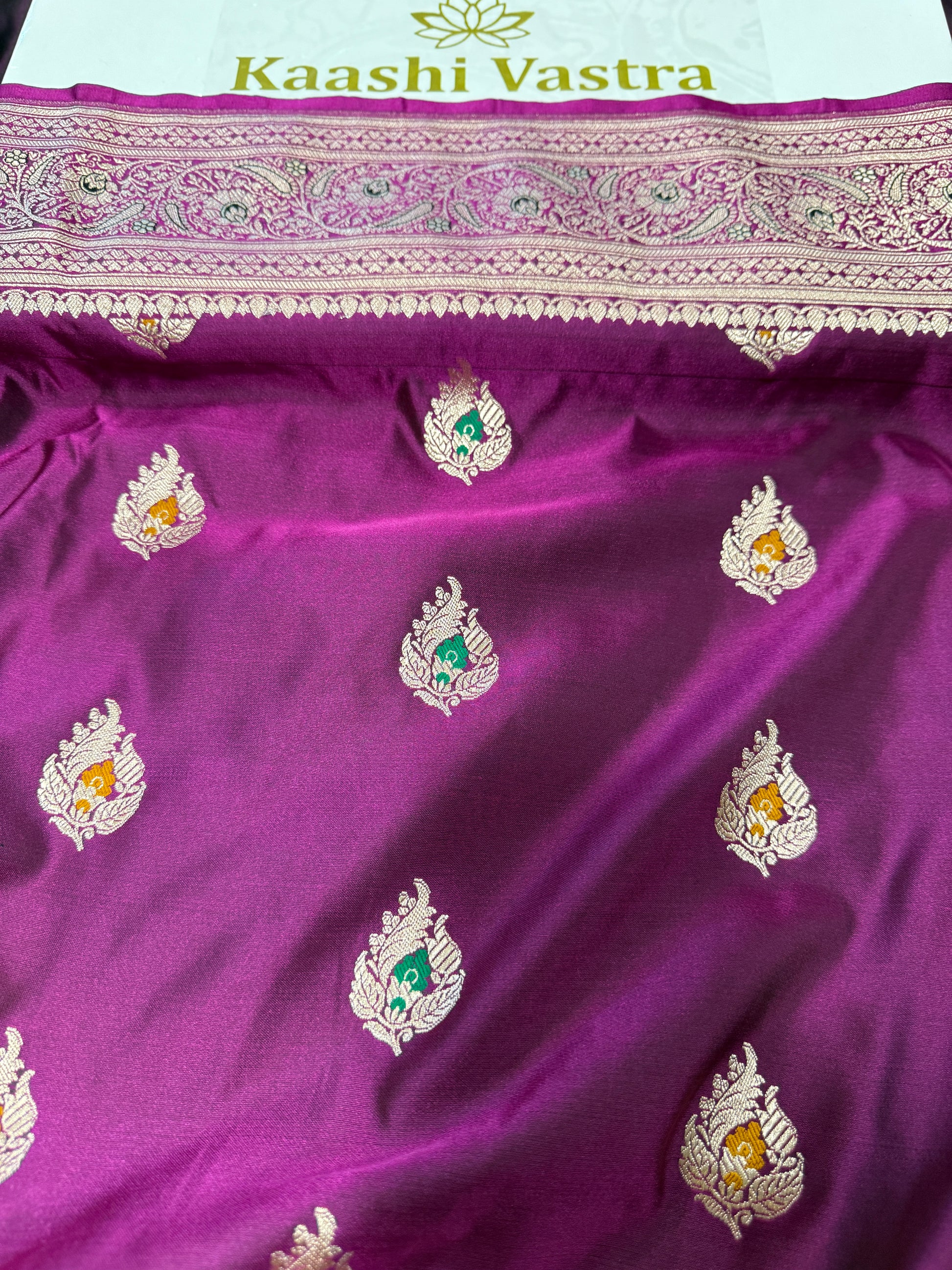 Mashru Kataan Silk Saree with Meenakari Work Ms16