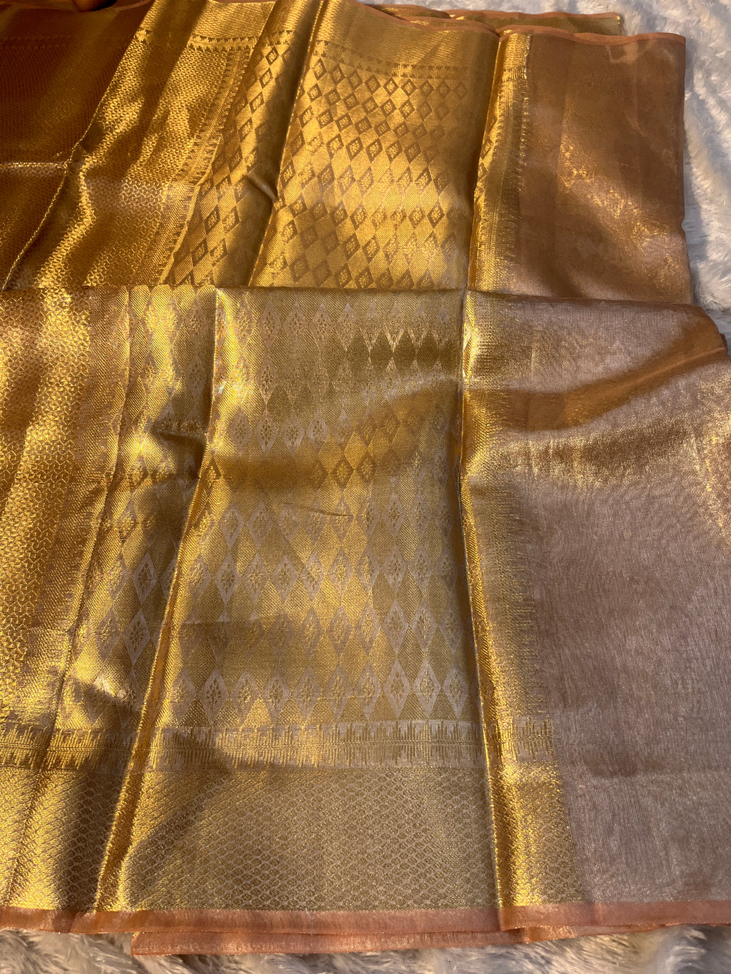 Glass Tissue Ambossed Saree Ts31