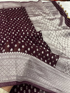 Banarsi Pure Natural Georgette Almond Buti  Design VSG06