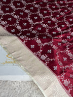 MKS794 | Elegant Mashru Kataan Silk Jaal Woven Banarasi Saree