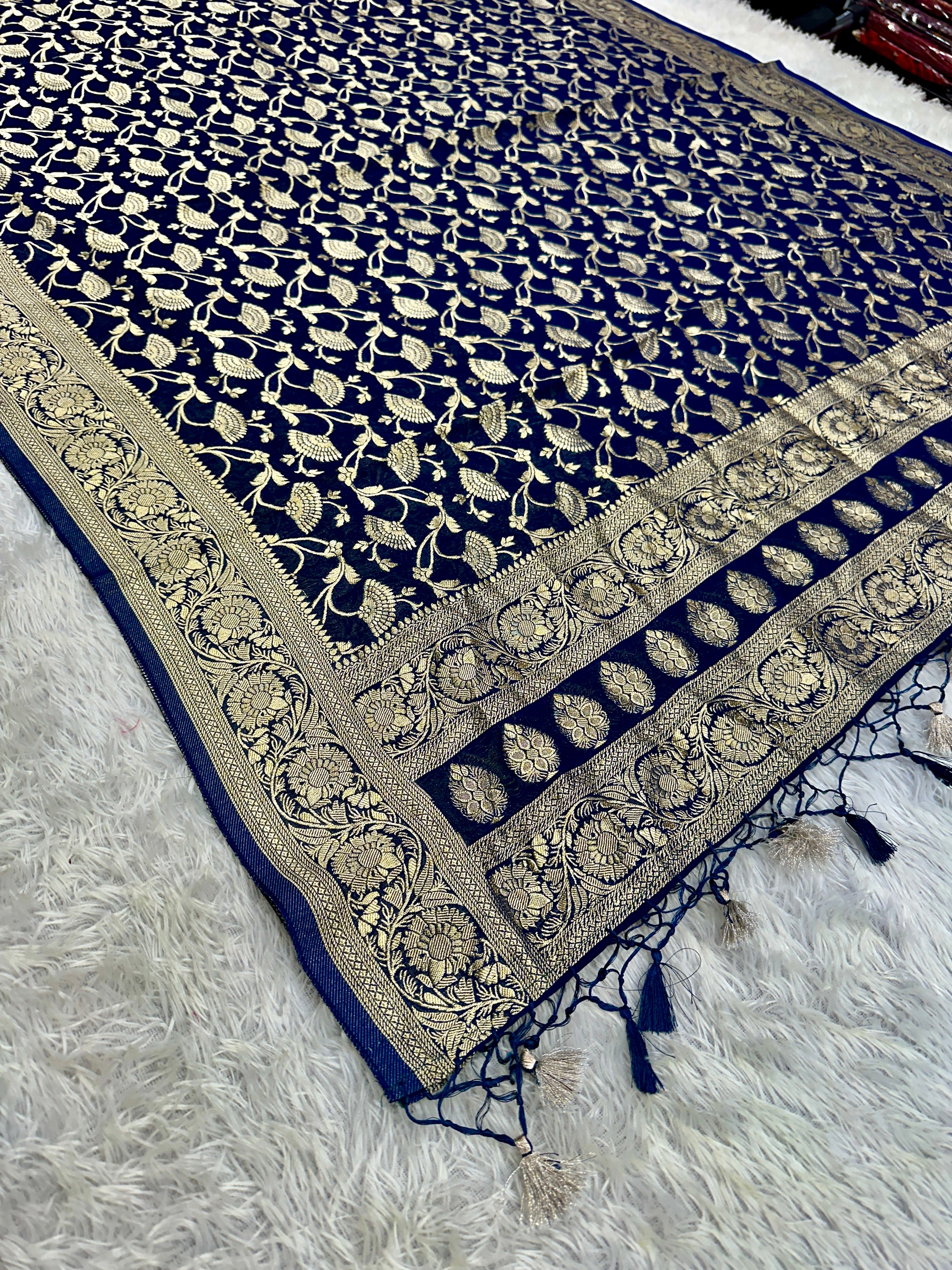 Banarasi Jacquard Zari Georgette Suit Dress – 3 Pc Set MSS21