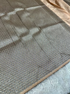 STF54 – Royal Pitch Dupion Saree with Embossed Square Woven Designs