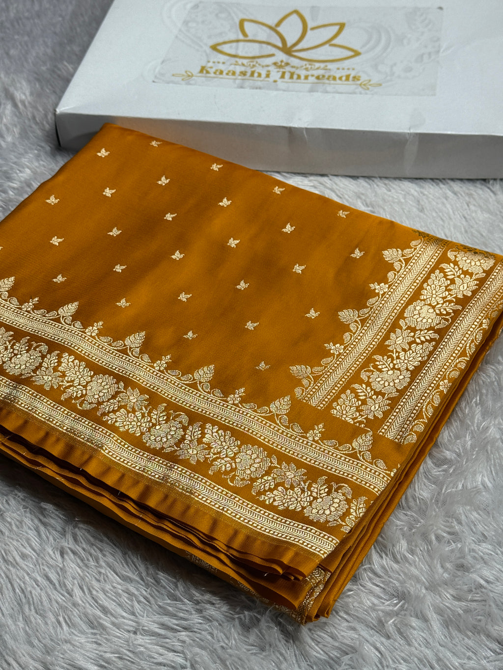 Mustard Premium Banarasi Mashru Silk Saree with Buti Woven Pattern MKS153