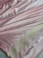 Peach Mashru Kataan Silk Jaal Woven Banarasi Saree with Silver Zari Meena Work – MKS731