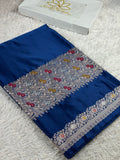 Elegant Navy Blue Zari Meenakari Banarasi Saree with Rich Pallu | MKS563