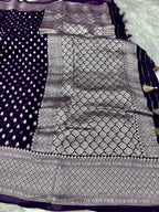 Banarsi Pure Natural Georgette Almond Buti  Design VSG06