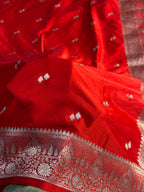 Double Buti Mashru kataan Saree Ms22