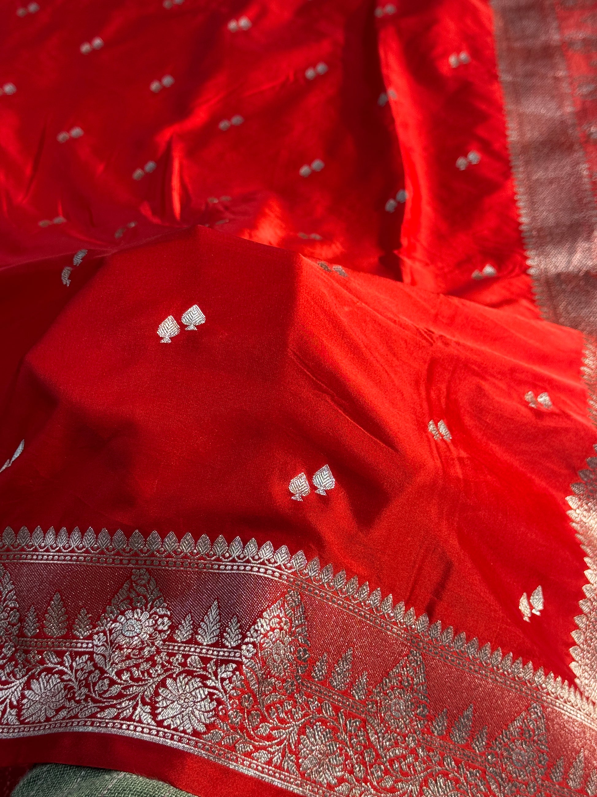 Double Buti Mashru kataan Saree Ms22