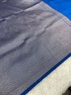 Light blue Banarasi Dupion Silk Saree with Embossed Antique Zari Weaving & Rich Antique Zari Pallu | STF89