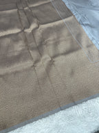 Grey Banarasi Dupion Silk Saree with Embossed Antique Zari Weaving & Rich Antique Zari Pallu | STF72