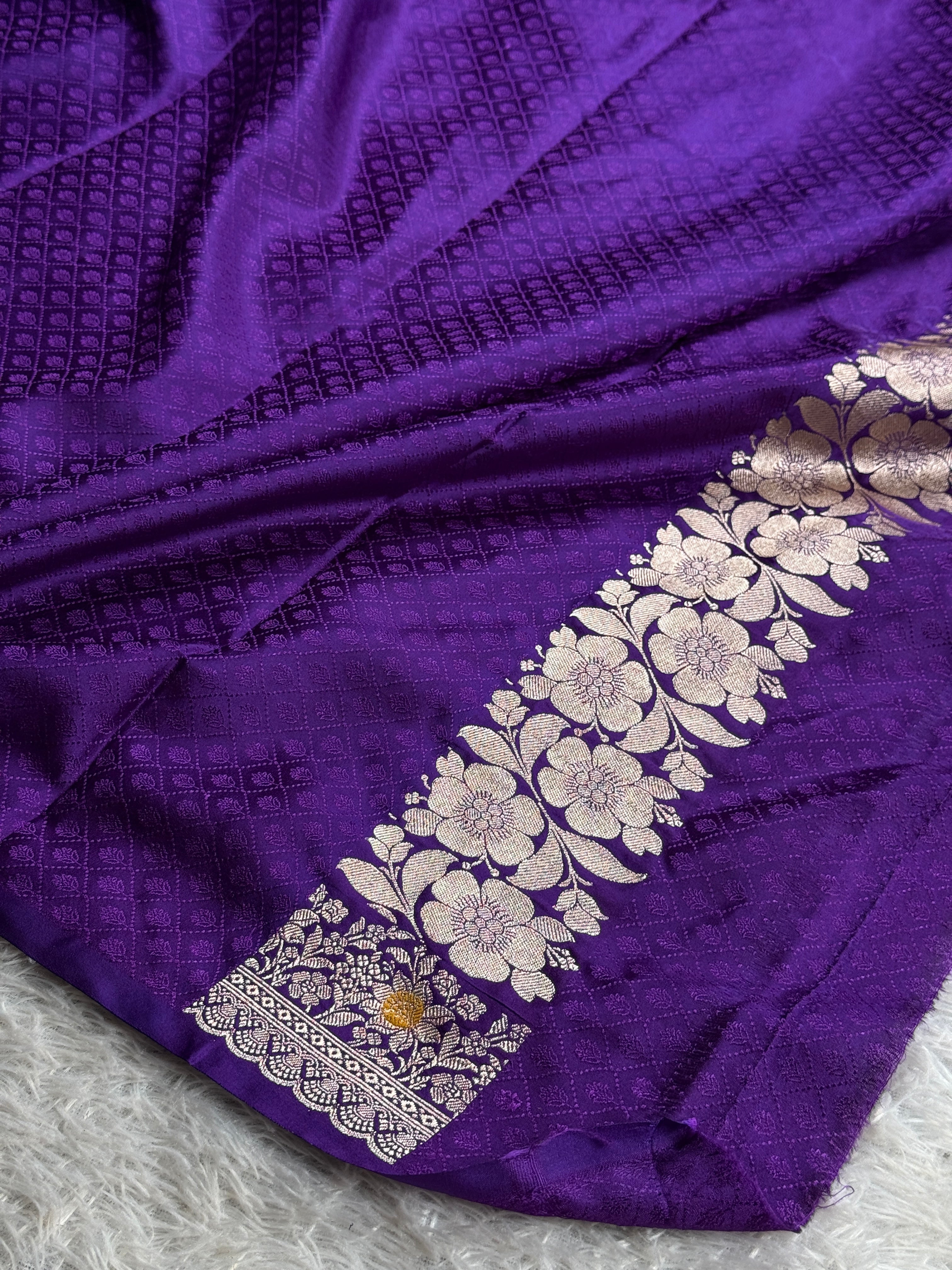 Purple Mashru Kataan Silk Saree With Meenakari Woven Design – MKS645