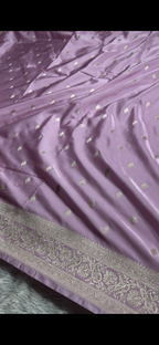 Pink Banarasi Mashru Silk Saree with Buti Woven Pattern MKS164
