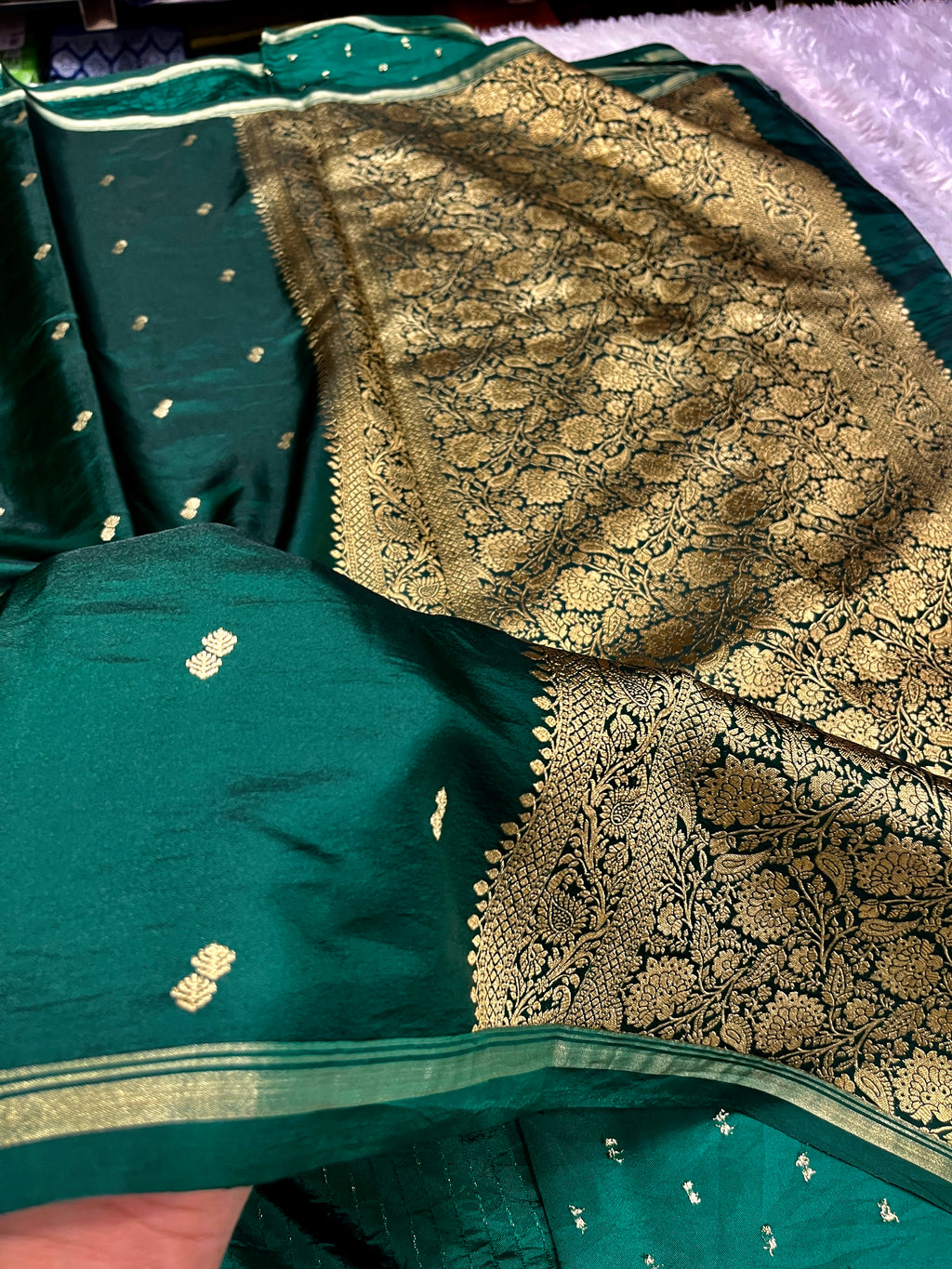 Fancy Tussar Silk Woven Buti Design Saree TS051