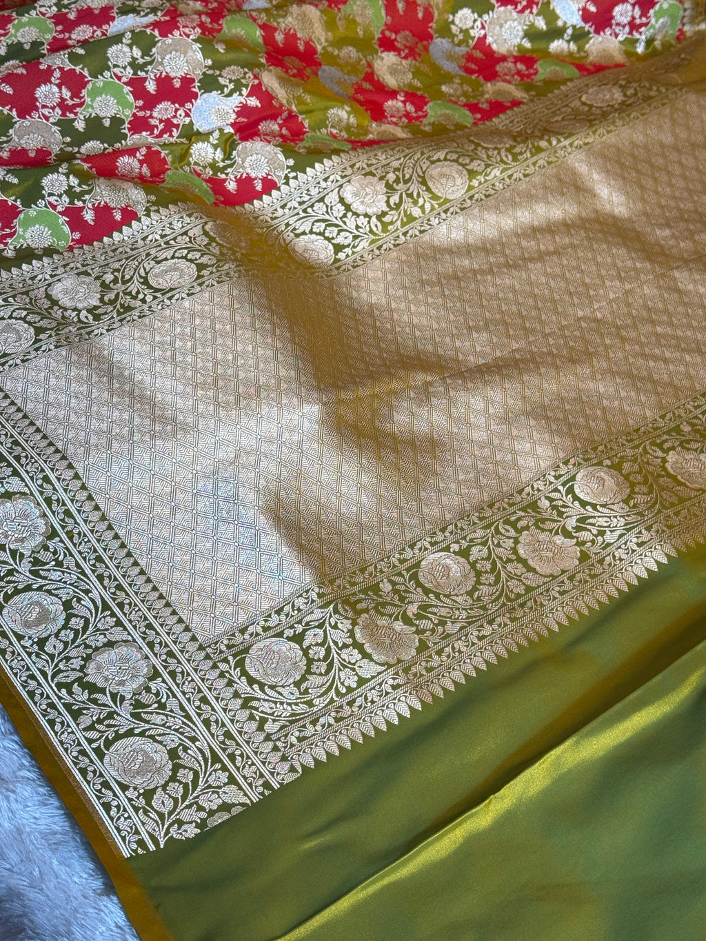 ✨ Multicolour Mashru Silk Saree with Rangkaat Alphi Woven Design MKS336