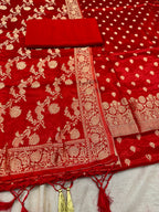 ✨ Banarasi Jacquard Gap Buti HO Silk 3-Piece Unstitched Dress Material MSS26