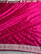 Rani Pink Mashru Kataan Silk Saree with All-Over Buta & Rich Zari Pallu – MKS836