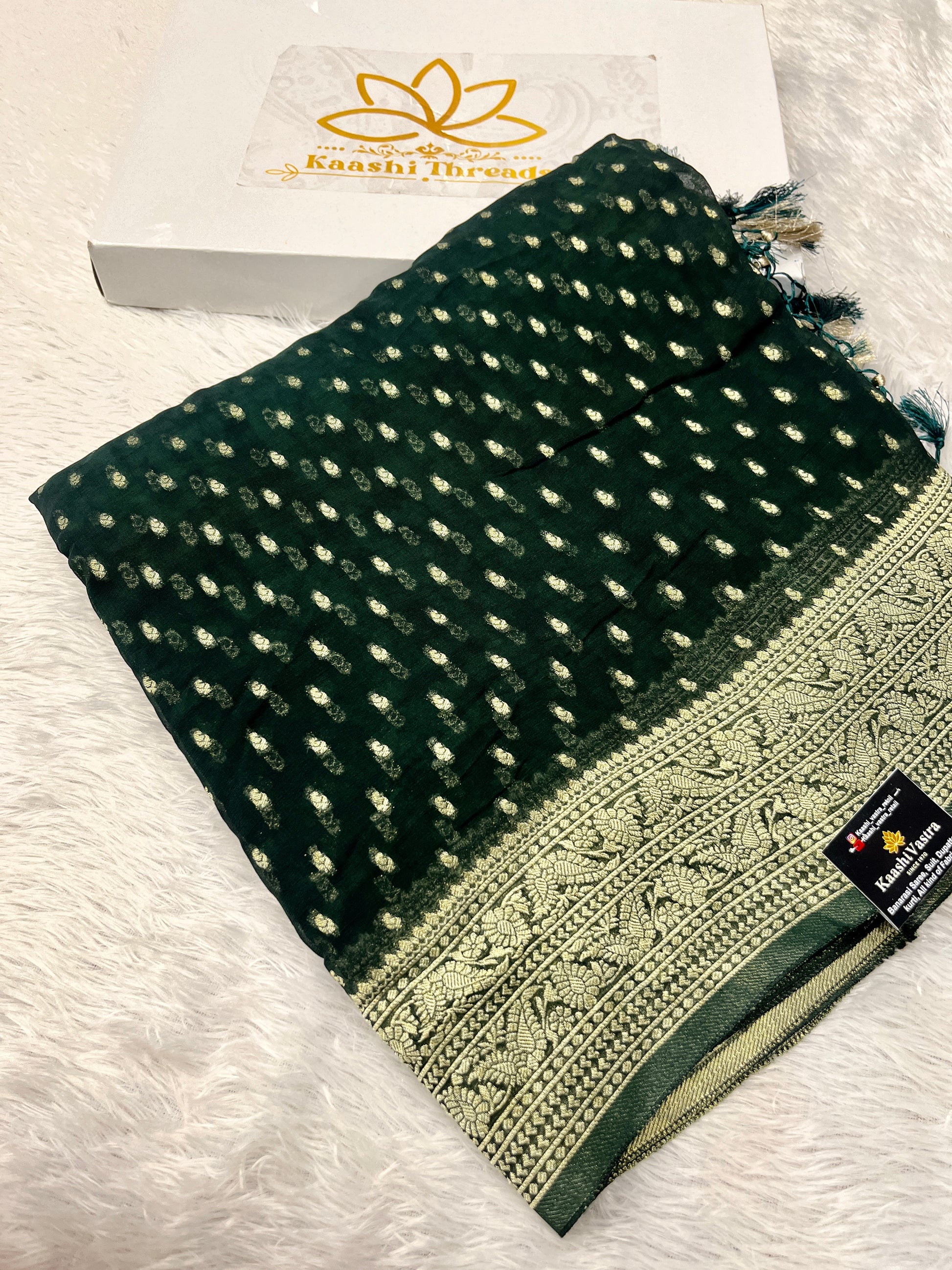 Banarsi Pure Natural Georgette Traditional Patti Buti  Design VSG05