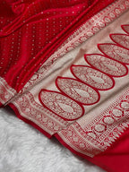 ✨ Mashru Kataan Silk Saree with Tanchoi Woven Pattern, Zari Border & Rich Zari Pallu MKS416