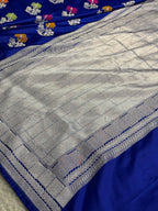 Authentic Banarasi Mashru Kataan Silk Saree with Meenakari Buta Weaving & Rich Zari Pallu – MKS705