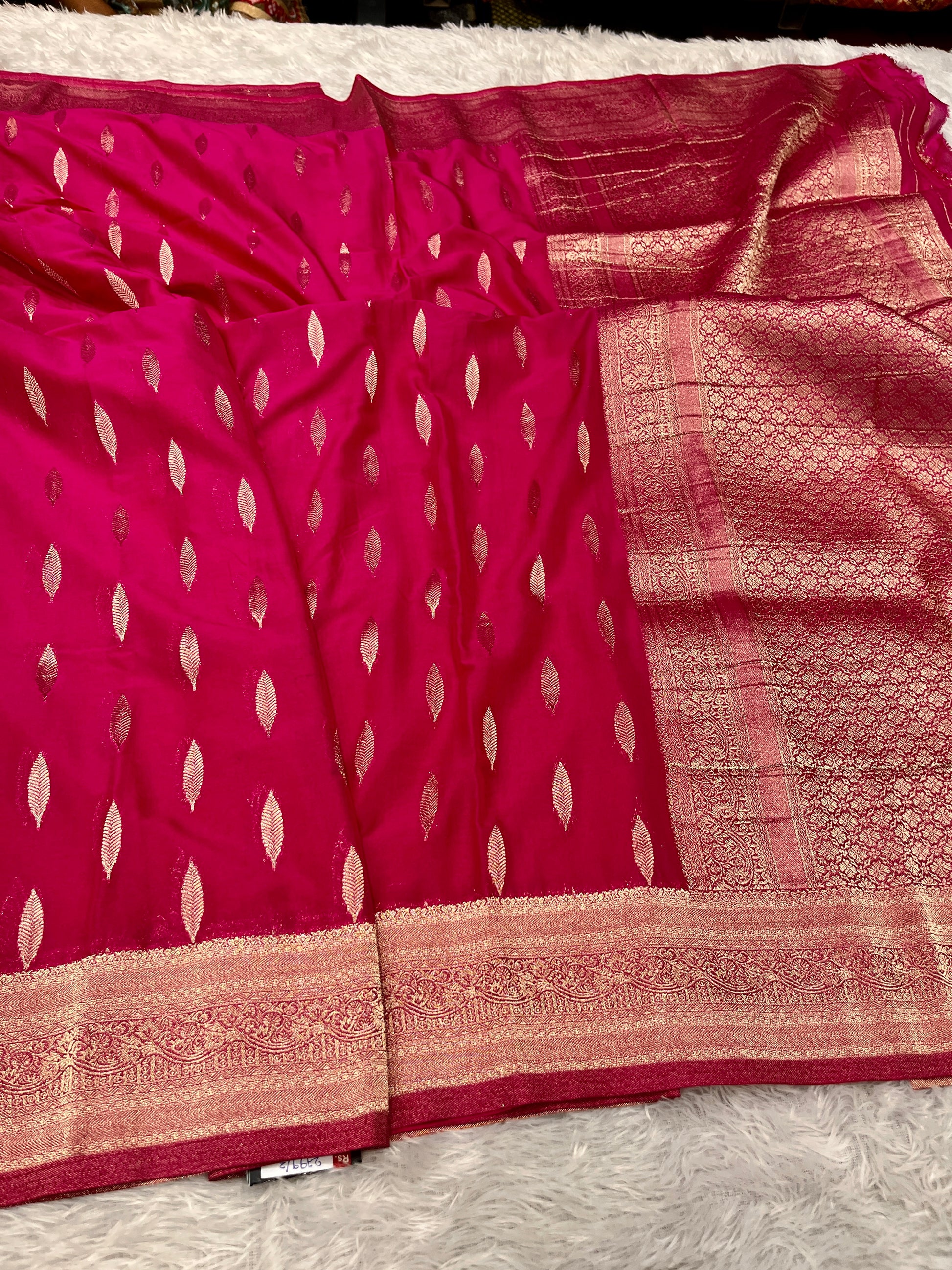 Chinon Silk Andakar Dark Pink Color Saree CN02