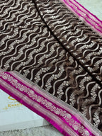 Coffee Brown & Dark Pink Mashru Kataan Silk Saree MKS361
