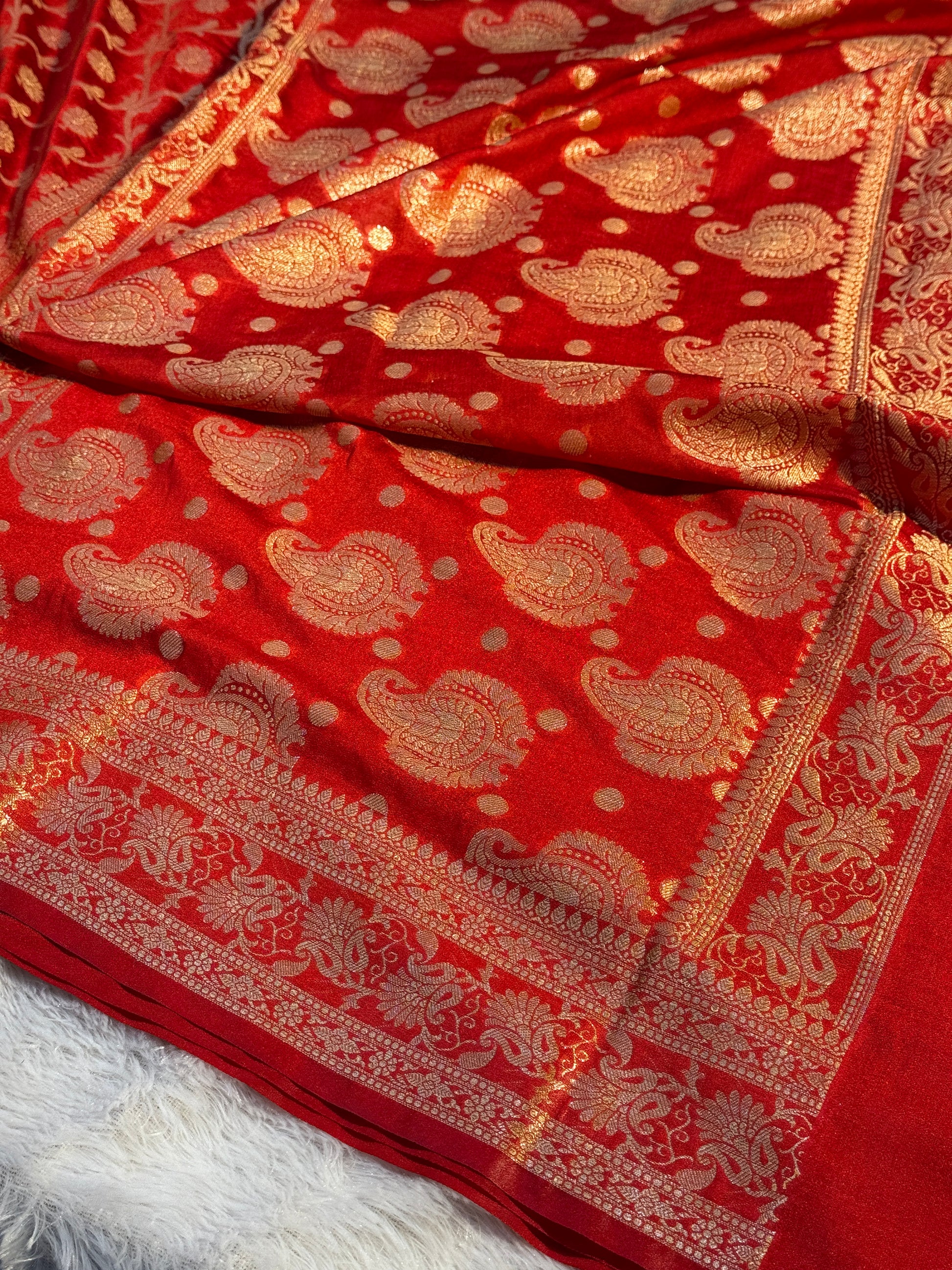 Semi Georgette Silk Saree Sm111
