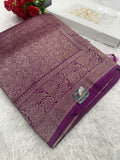 Magenta  Banarasi Dupion Silk Saree with Embossed Antique Zari Weaving & Rich Antique Zari Pallu | STF106