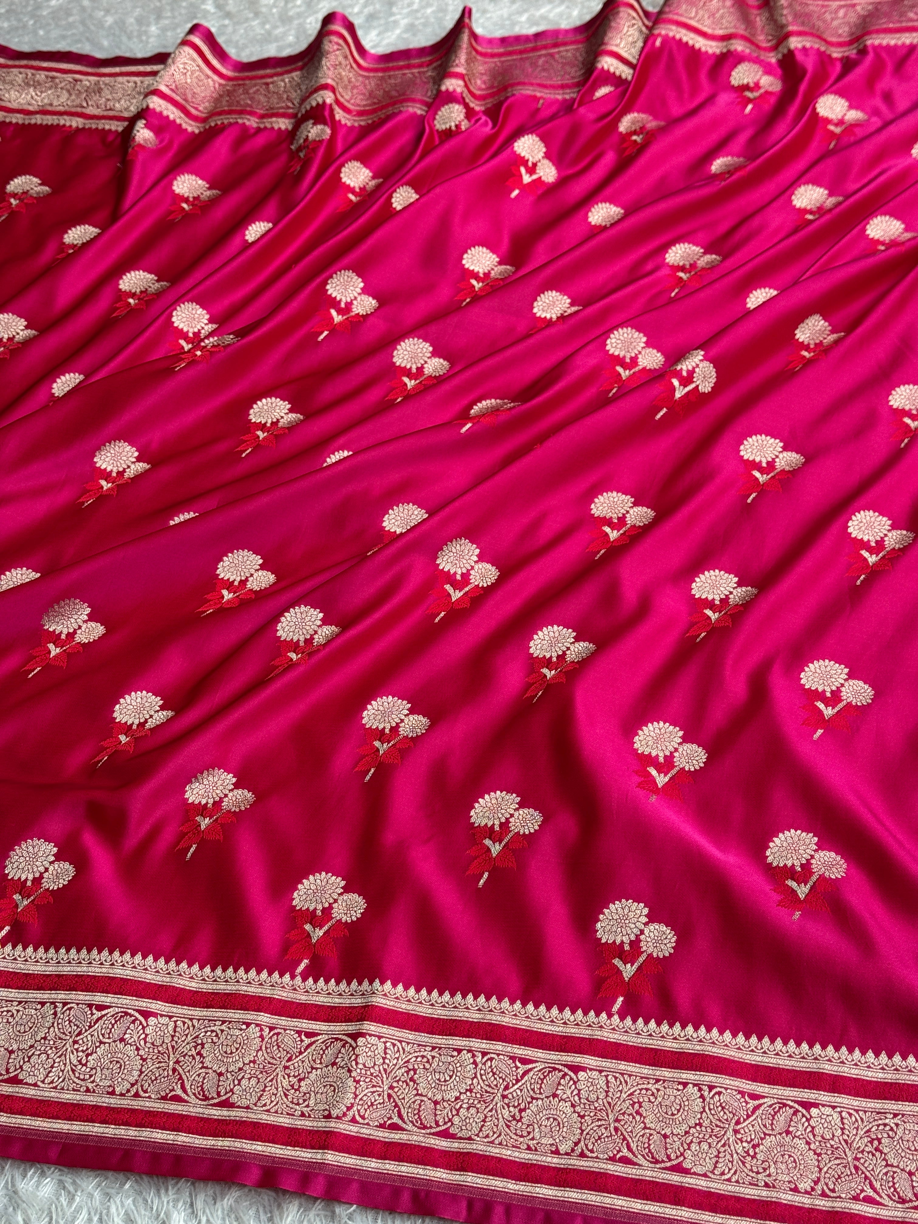 Rani Magenta Dual Shade Mashru Kataan Silk Banarasi Saree – MKS722