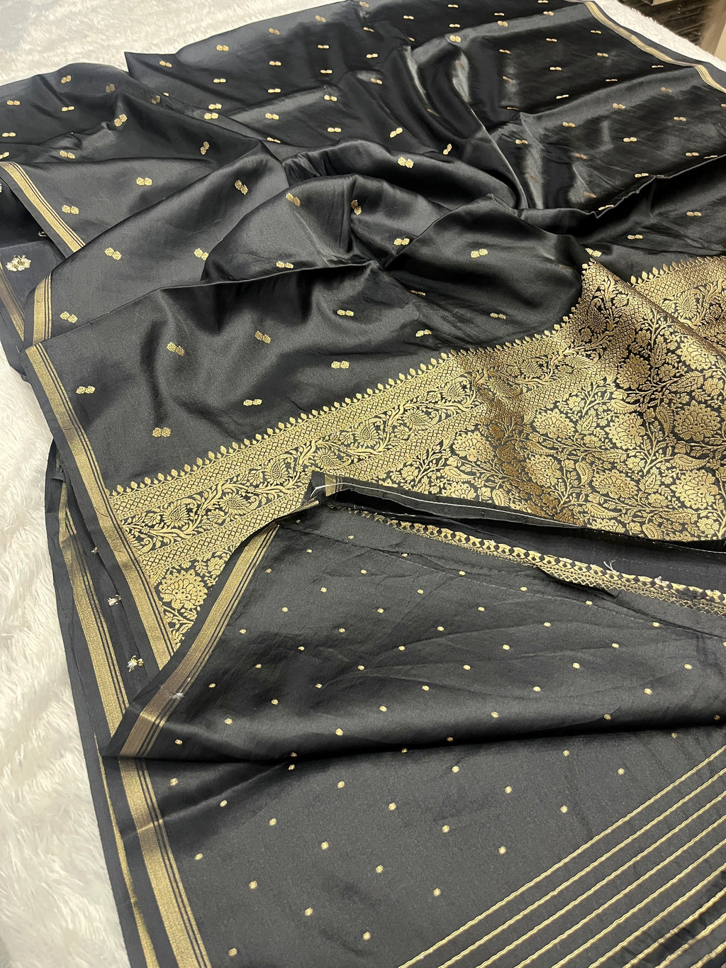 Fancy Tussar Silk Woven Buti Design Saree TS051