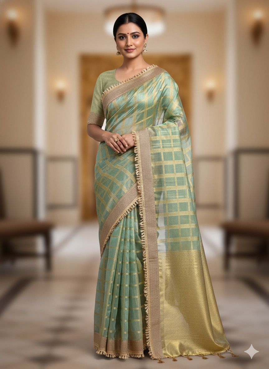 Maharani Tissue silk banarsi Patch Work Saree TSN01