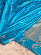 Mashru Kataan Silk Saree with Raw Mango Buta Woven Pattern & Rich Zari Pallu – MKS414