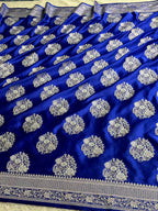 MKS702 – Mashru Kataan Silk Saree with Meenakari Buta Weaving