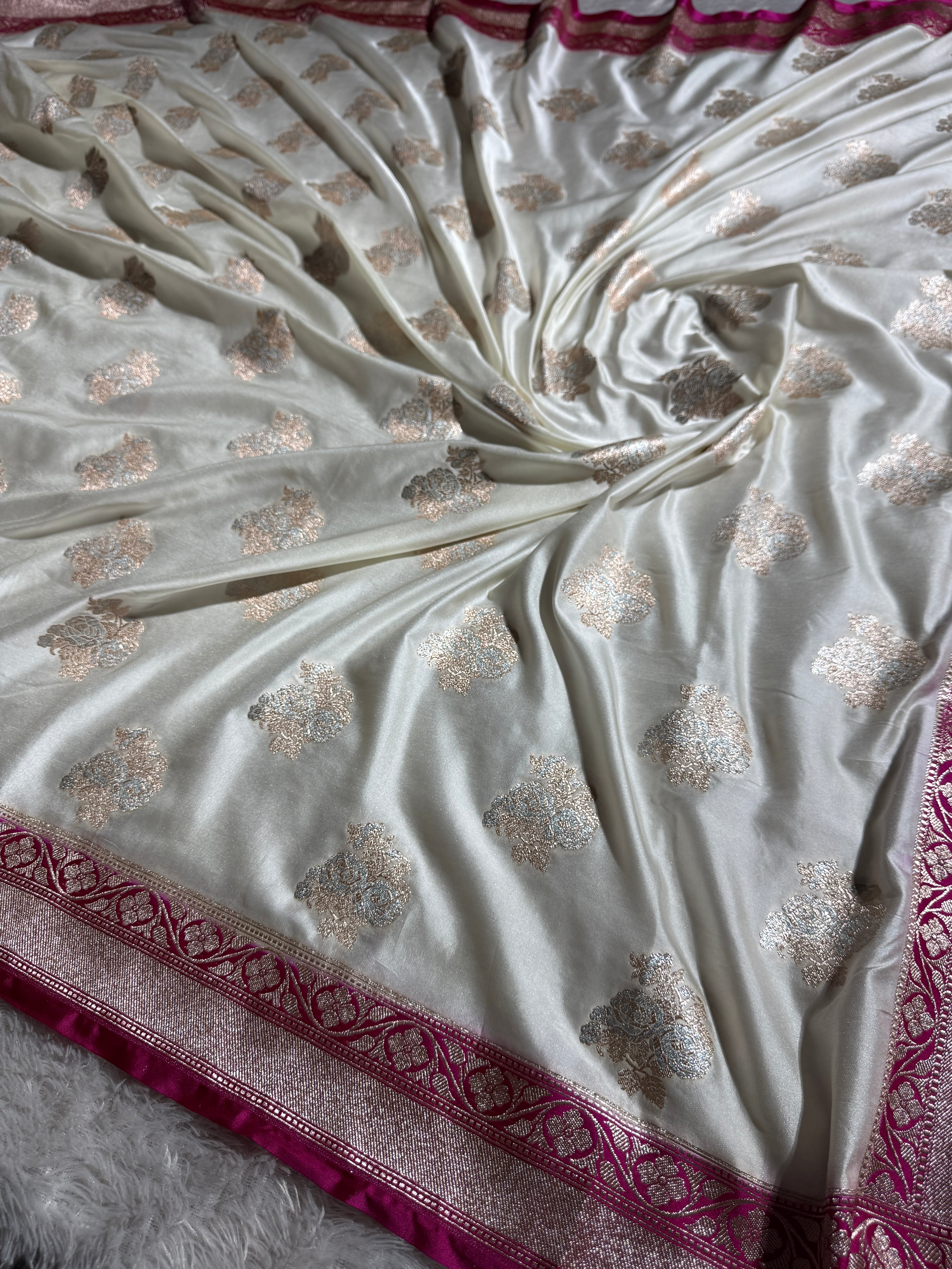 Mashru kataan silk Saree in Contrast Color MSK03