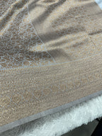 Grey Banarasi Dupion Silk Saree with Embossed Antique Zari Weaving & Rich Antique Zari Pallu | STF72