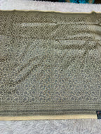 STF48 – Elegant Cream Dupion Saree with Silver-Black Antique Zari Weaving