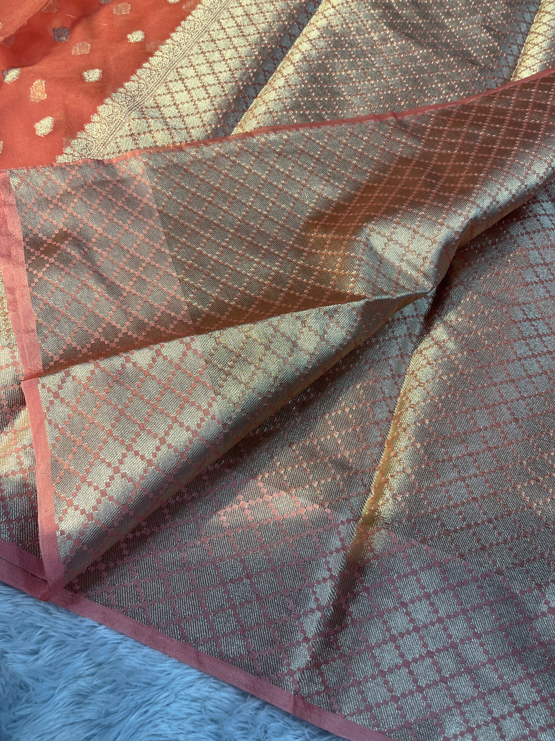 Kora Organza Raw Mango Saree KR11