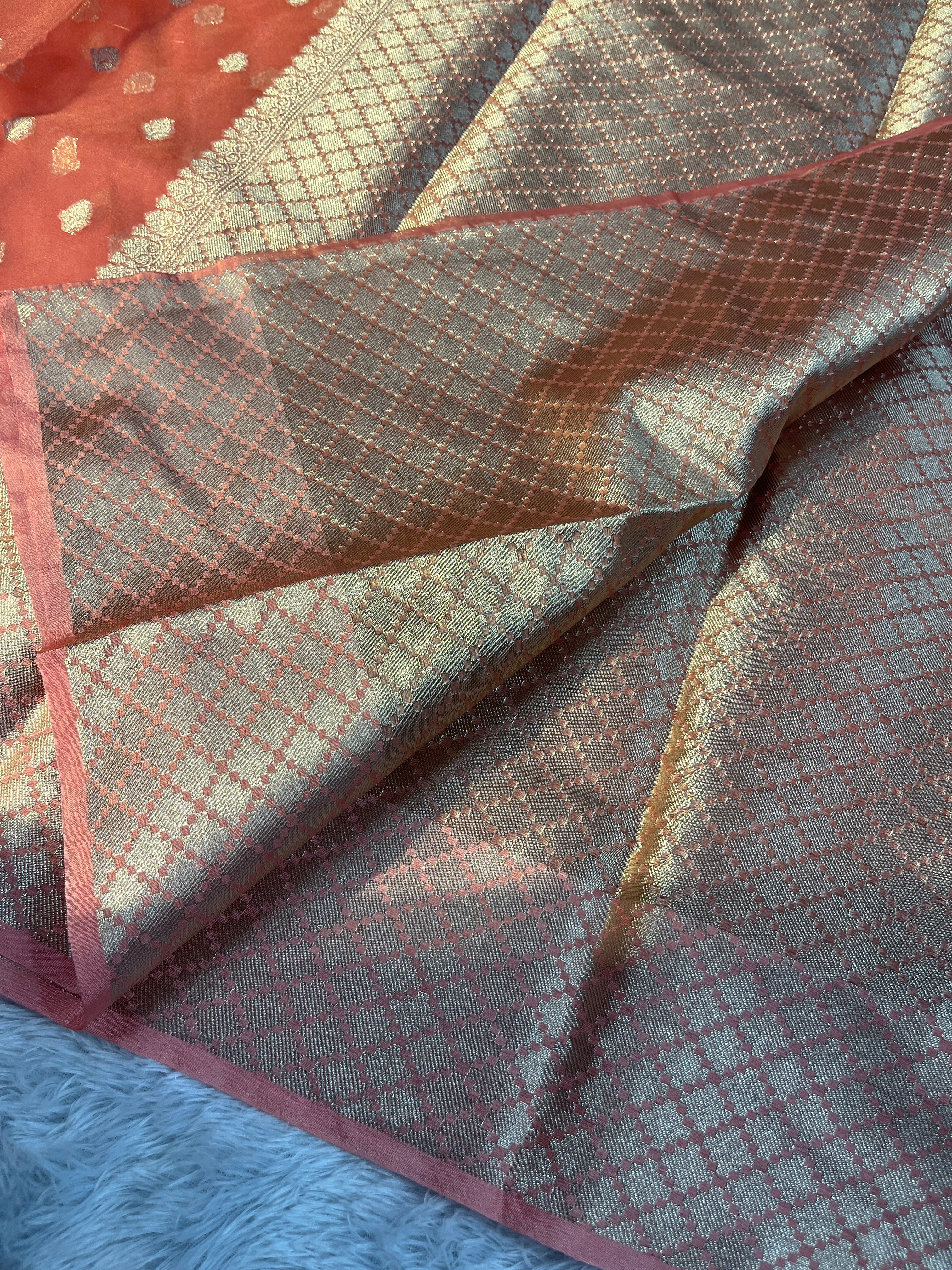 Kora Organza Raw Mango Saree KR11