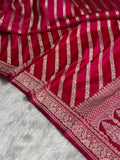 Banarasi Mashru Kataan Silk Saree Featuring Aaddha Zari Weave with Rich Zari Pallu – MKS413
