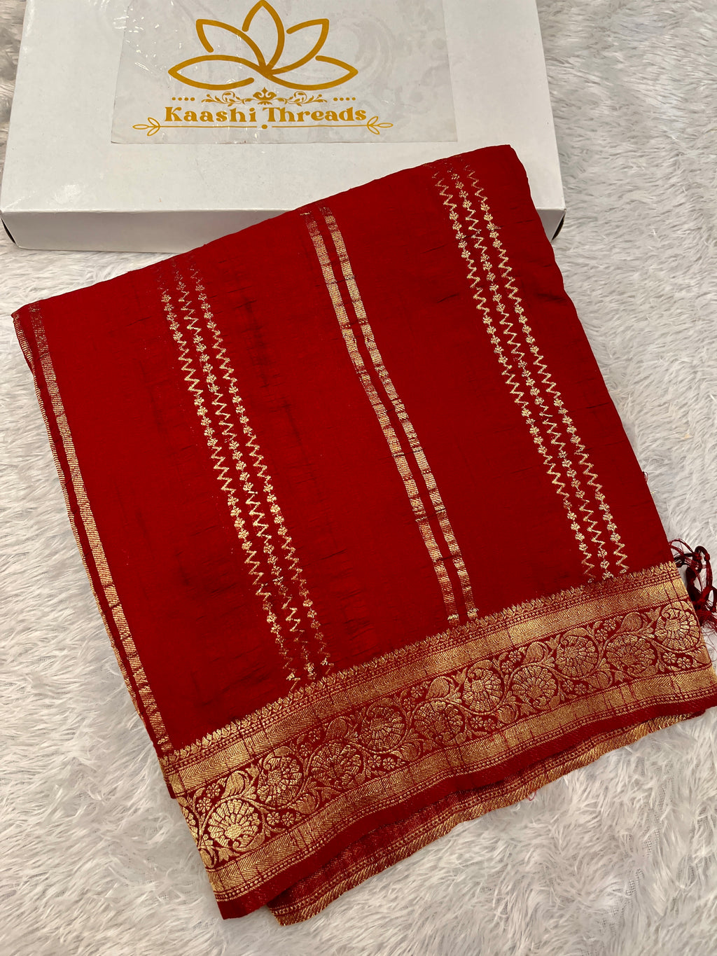 Raw Silk Zari Lining Maroon Saree RS003